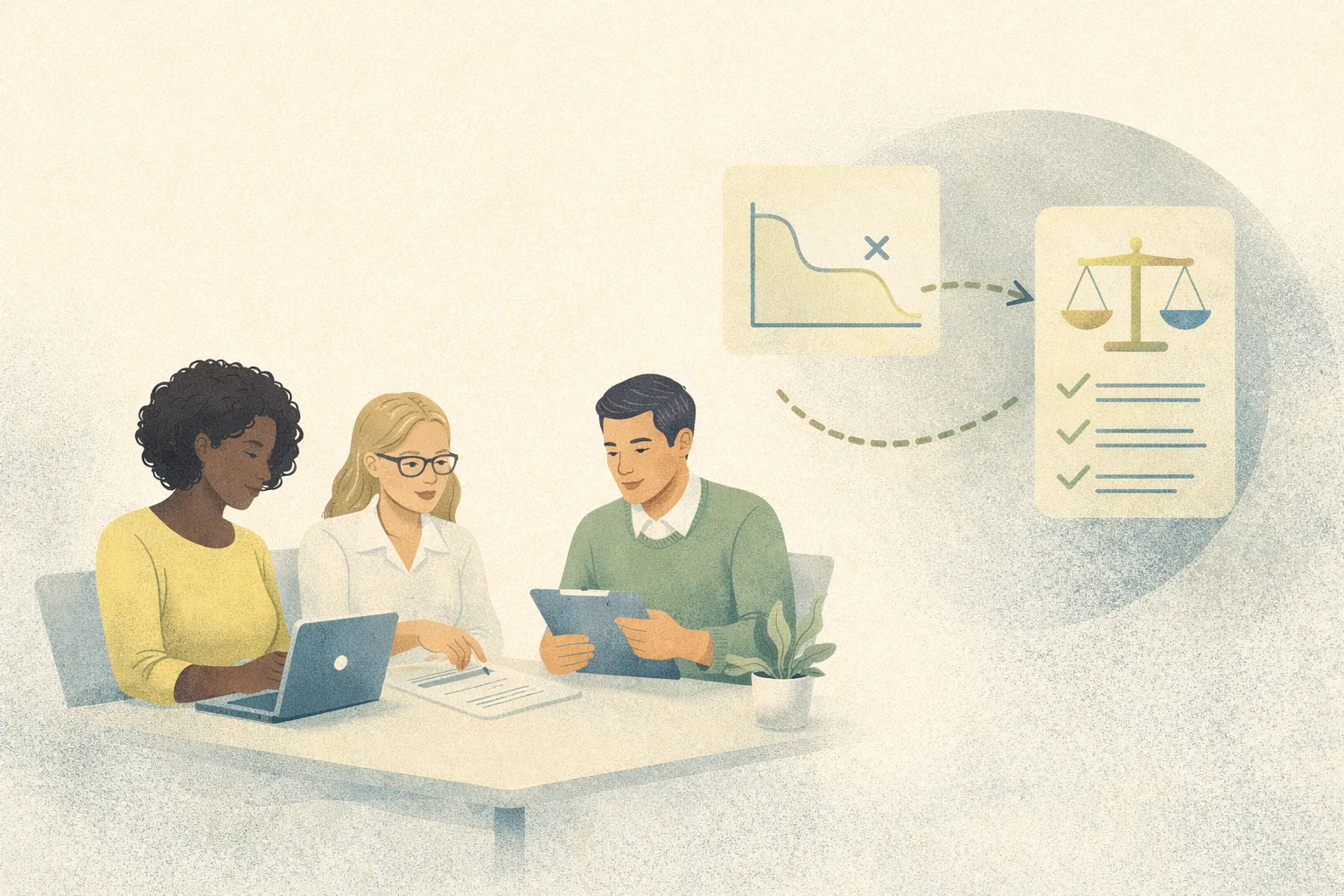 HR team reviewing narrative drift and corrective actions