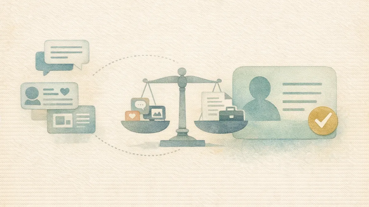 Dashboard-style illustration of sources shaping employer narrative